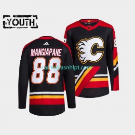 Camiseta Calgary Flames Andrew Mangiapane 88 Adidas 2022-2023 Reverse Retro Preto Authentic - Criança